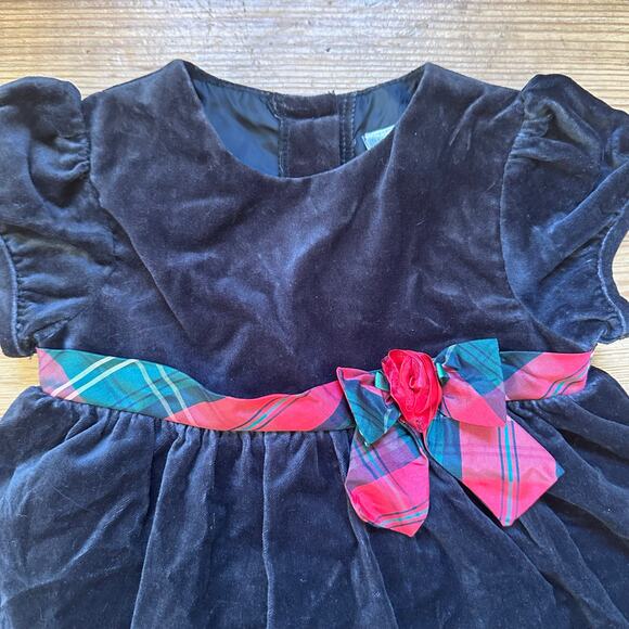 NWOT George black velvet Christmas plaid holiday dress SIZE 24M - Picture 3 of 5